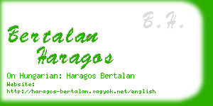 bertalan haragos business card